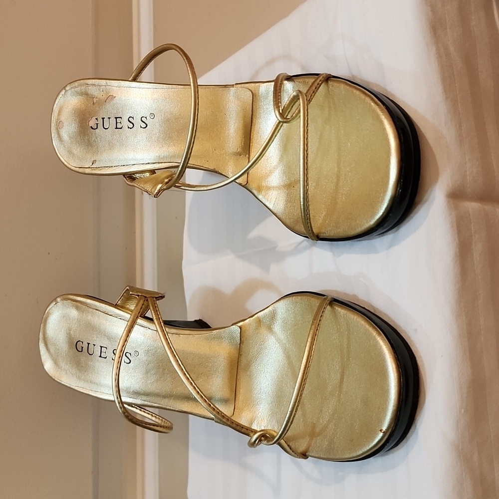 Guess Heels 7.5 Gold Heels